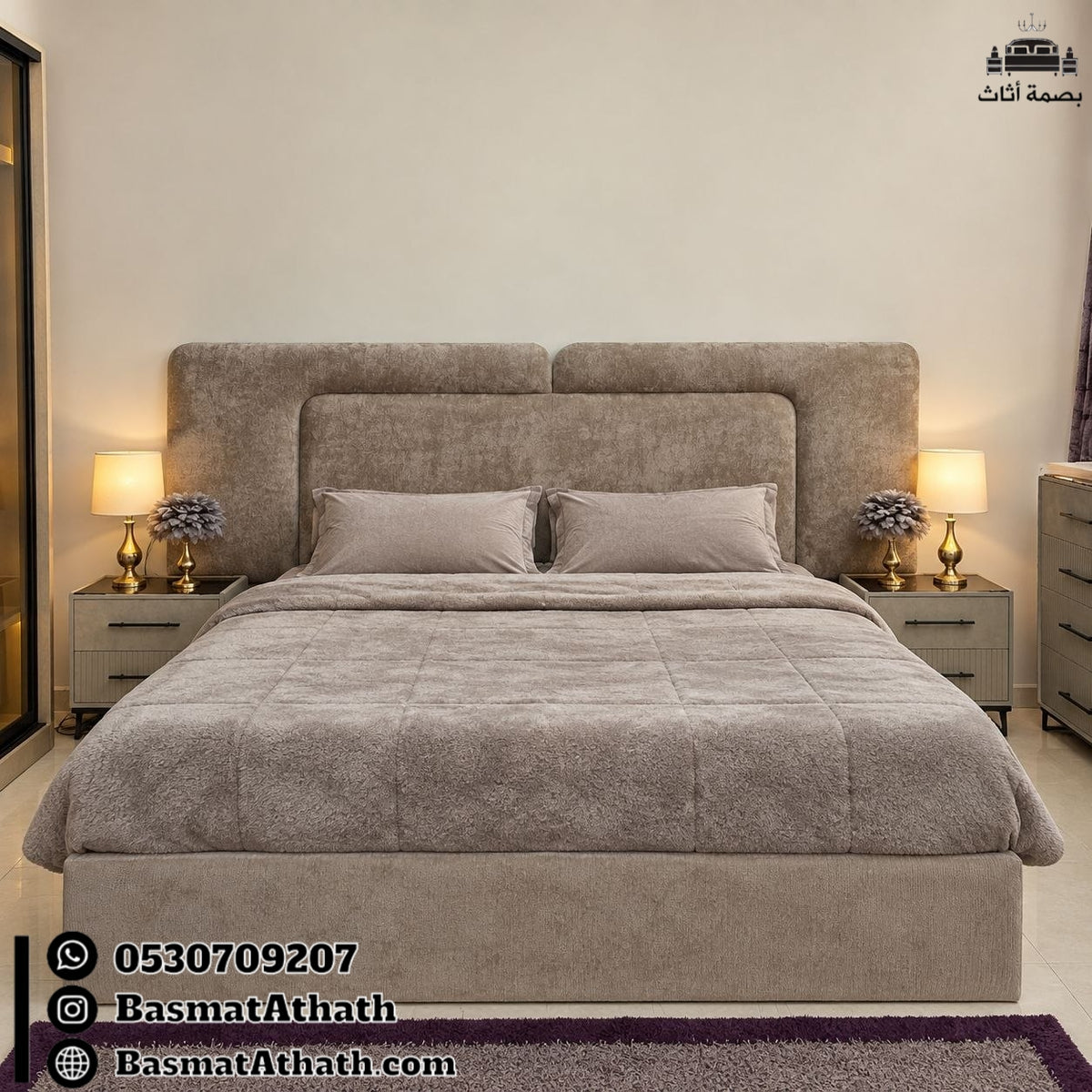 غرفة نوم جرار بواجهات زجاج